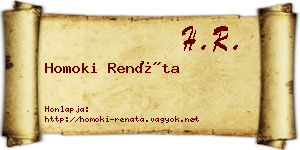Homoki Renáta névjegykártya